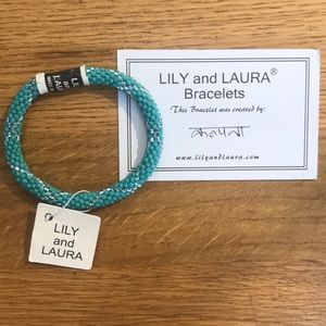 Lily and Laura Authentic Bracelet blue teal silver